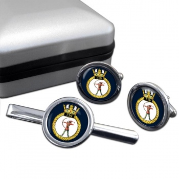 719 Naval Air Squadron (Royal Navy) Round Cufflink and Tie Clip Set