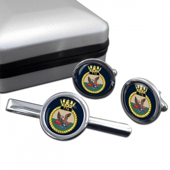776 Naval Air Squadron (Royal Navy) Round Cufflink and Tie Clip Set