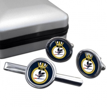 785 Naval Air Squadron (Royal Navy) Round Cufflink and Tie Clip Set