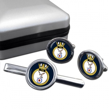 793 Naval Air Squadron (Royal Navy) Round Cufflink and Tie Clip Set