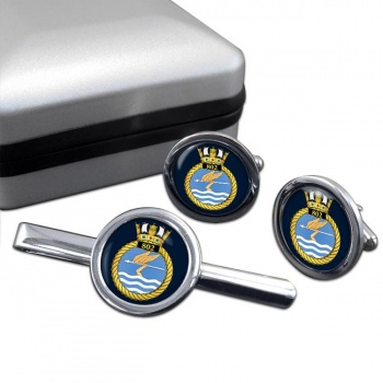 802 Naval Air Squadron (Royal Navy) Round Cufflink and Tie Clip Set