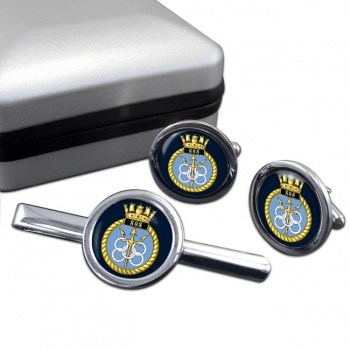808 Naval Air Squadron (Royal Navy) Round Cufflink and Tie Clip Set