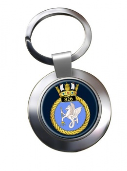 826 Naval Air Squadron (Royal Navy) Chrome Key Ring