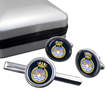 830 Naval Air Squadron (Royal Navy) Round Cufflink and Tie Clip Set