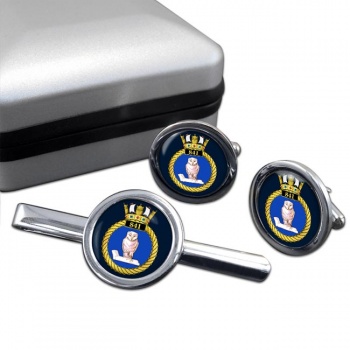 841 Naval Air Squadron (Royal Navy) Round Cufflink and Tie Clip Set
