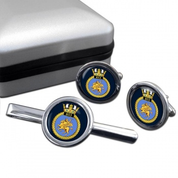 853 Naval Air Squadron (Royal Navy) Round Cufflink and Tie Clip Set
