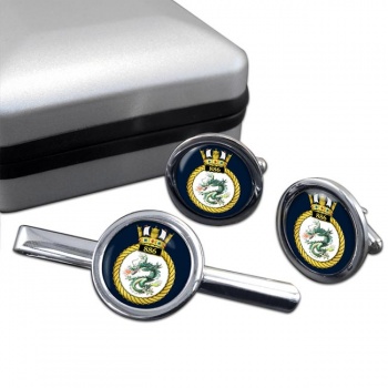 886 Naval Air Squadron (Royal Navy) Round Cufflink and Tie Clip Set