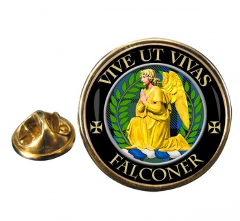 Falconer Scottish Clan Round Pin Badge