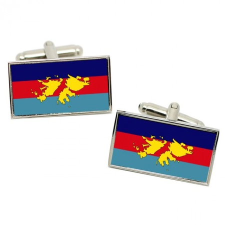 British Forces Falkland Islands Rectangle Cufflinks in Chrome Box