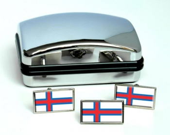 Faroe Islands Flag Cufflink and Tie Pin Set