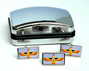 Faravahar Retangle Cufflink and Tie Pin Set