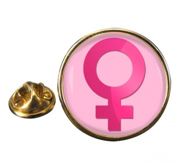 Venus Female Symbol Round Pin Badge