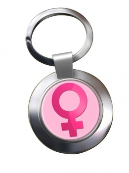 Venus Female Symbol Chrome Key Ring