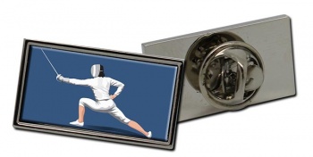 Fencing Rectangle Pin Badge