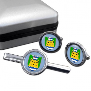 County Fermanagh (UK) Round Cufflink and Tie Clip Set