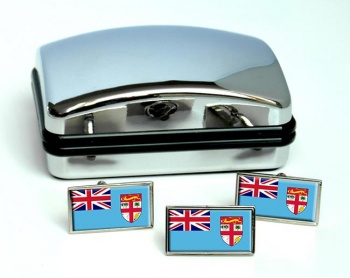 Fiji Flag Cufflink and Tie Pin Set