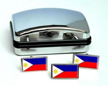 Philippines Pilipinas Flag Cufflink and Tie Pin Set