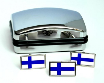 Finland Flag Cufflink and Tie Pin Set