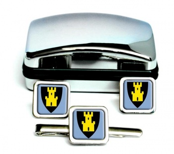 Finnmark (Norway) Square Cufflink and Tie Clip Set