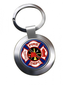 Fire Cross Chrome Key Ring