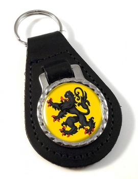 Vlaanderen Flandre (Belgium) Leather Key Fob