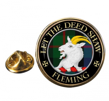 Fleming Scottish Clan Round Pin Badge