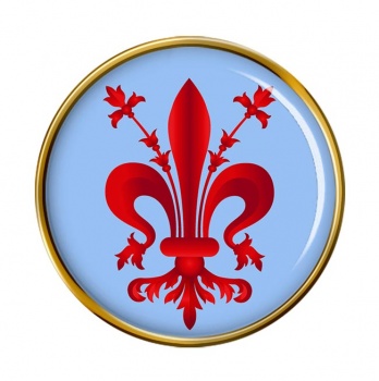 Florentine Fleur-de-lis Round Pin Badge