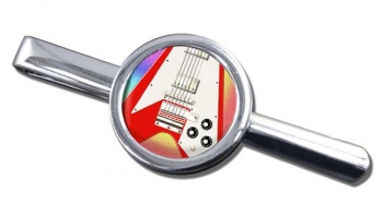 Flying V Guitar Round Tie Clip