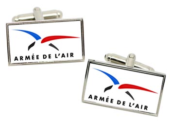 French Air Force (Armée de l'Air) Flag Cufflinks in Box