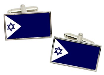 Israeli Navy Flag Cufflinks in Box