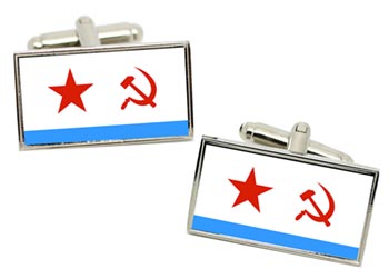 Soviet Navy Flag Cufflinks in Box