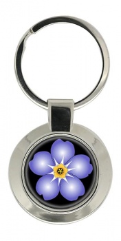 Forget-me-not Chrome Key Ring