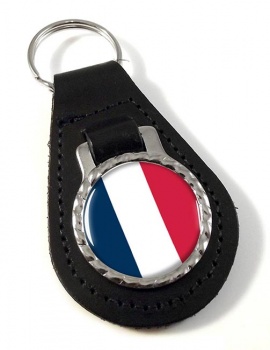 France (Flag) Leather Key Fob