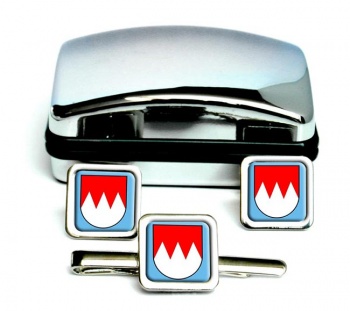 Franken (Germany) Square Cufflink and Tie Clip Set