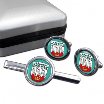 Frederiksberg Round Cufflink and Tie Clip Set