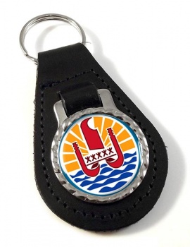 Polynesie francaise (French Polynesia) Leather Key Fob