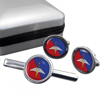 French Special Forces (Brigade des forces sp�ciales terre) BFST Round Cufflink and Tie Clip Set