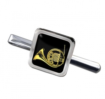 French Horn Square Tie Clip