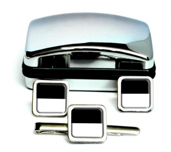 Fribourg (Switzerland) Square Cufflink and Tie Clip Set