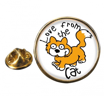 Love from the cat Round Pin Badge