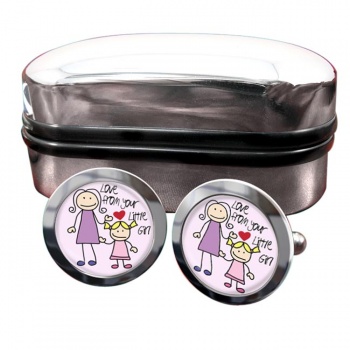 Love From Your Little Girl Round Cufflinks