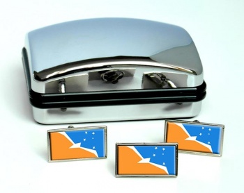 Argentine Tierra del Fuego Flag Cufflink and Tie Pin Set