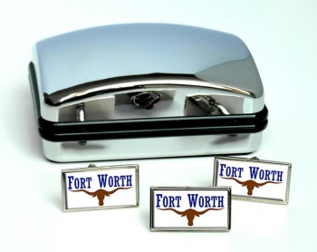 Fort Worth TX Flag Cufflink and Tie Pin Set