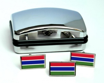 Gambia Flag Cufflink and Tie Pin Set