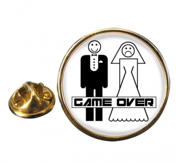 Game Over Divorced Round Pin Badge