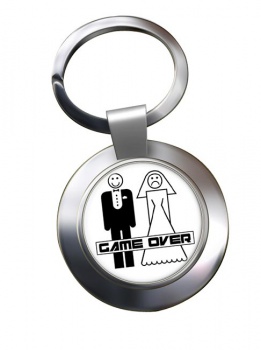 Game Over Divorced Chrome Key Ring