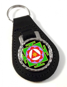 Ganesha Yantra Leather Key Fob