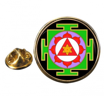 Ganesha Yantra Round Pin Badge