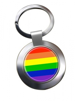 Gay Rainbow Chrome Key Ring