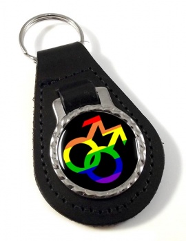 Gay Symbol Leather Key Fob